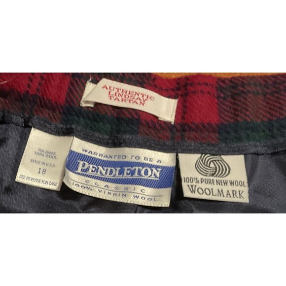 NWT Pendleton Lindsay Tartan Plaid Pants Size 18 100% Virgin Wool Red Green Line - Picture 4 of 5